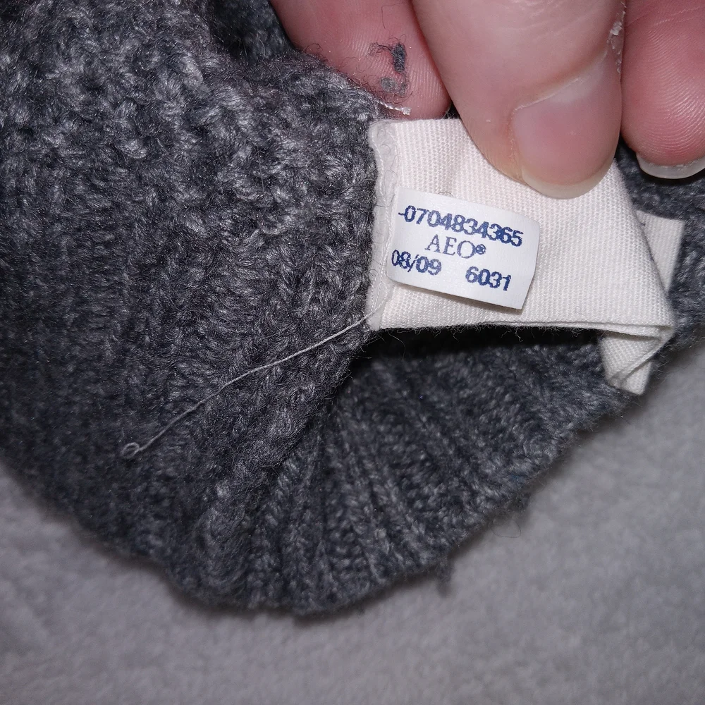 Y2K Fitted American Eagle Gray Wool Cable Knit Sweater Dress Size M